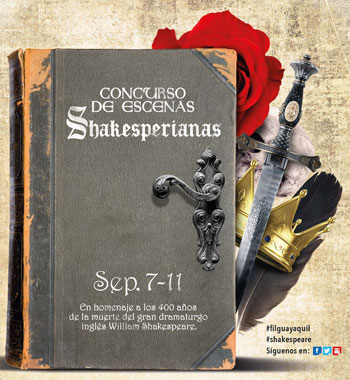 Detalle del afiche promocional de Escenas Shakesperianas.