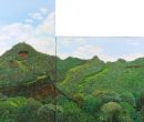 Servio Zapata pintó el cerro El Calvario, pero solo con vegetación.