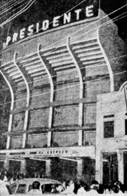 Teatro Presidente en su inauguración mayo 24, 1955