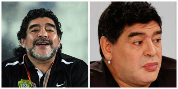 Diego Maradona, antes y después.