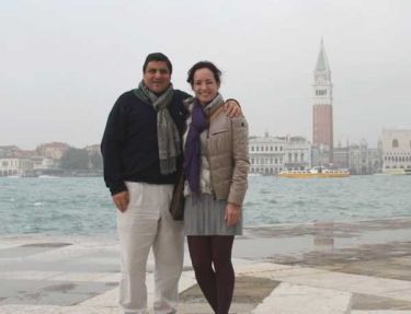 La diseñadora Olga Doumet y su esposo Alfredo Dassum suelen visitar Venecia.